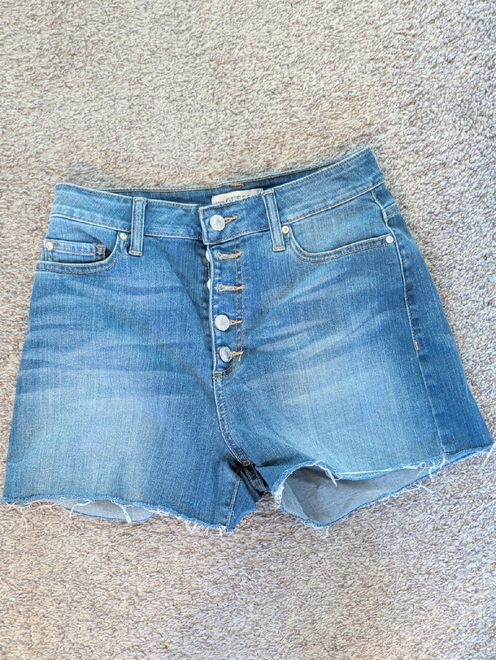 Guess Women's Button-Fly Denim Shorts - Light Blue Wash